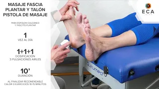 Masaje fascia plantar y talón pistola de masaje