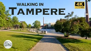 Walking in Tampere: Sunny City Tour in Finland | June 2023 | Binaural Audio | 4K