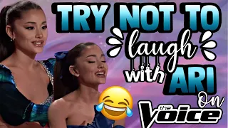 try not to LAUGH with ARIANA GRANDE on TheVoice!! ♡