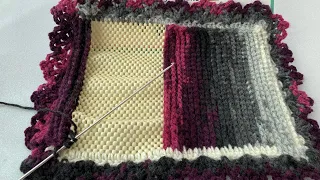 BATİK İPLE TUNUSİŞİ HALI KAYDIRMAZ ÜZERİNE PASPAS YAPIMI/Mat making with Tunisian knitting technique