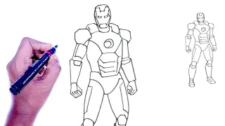 How to draw Ironman / Tony Stark / Stark Industries/Marvel Comics/Ironman suit drawing step by step.