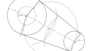 Rectas tangentes exteriores a dos circunferencias dadas