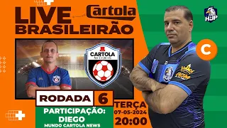 LIVE HJP - RESENHA E DICAS PRA MITAR NA RODADA 6 - CARTOLA FC 2024