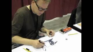 Bruce Timm drawing Batman at Calgary comic & entertainment expo