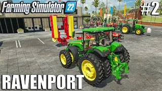 Cutting Grass and Silage with New Tractor | Ravenport | Episode #2 | Farming Simulator 22