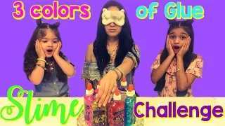 3 Colors of Glue Slime Challenge with our Mom Part 2