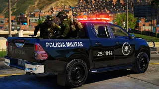 TRAFICANTES em FUGA CRUZAM CAMINHO do 'BOPE' PMERJ | GTA 5 POLICIAL