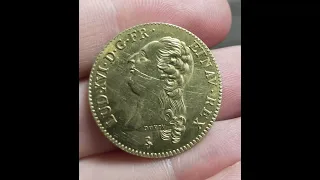 #золото#поиск#клад#Французская золотая монета Louis XVI
