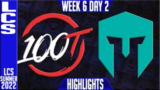 100 vs IMT Highlights | LCS Summer 2022 W6D2 | 100 Thieves vs Immortals