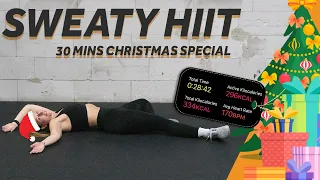 SWEATY CARDIO HIIT | 30 MIN Full Body Workout | CHRISTMAS Special | no equipment homeworkout | 112