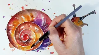 Snail Watercolor time lapse