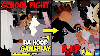 THE MOST INTENSE SCHOOL FIGHT IN DA HOOD 😠🔥 (ROBLOX)