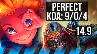 ZOE vs ZED (MID) | 9/0/4, Legendary, 900+ games | BR Master | 14.9