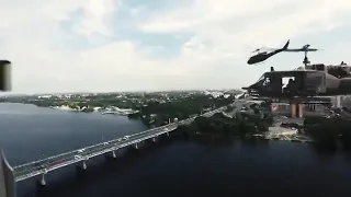 Американские боевые вертолеты в небе над Днепропетровском, 15 07 2014