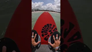 First time hand paddle prone foiling downwind