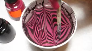 Pink & Black Water Marble Nail Art Tutorial