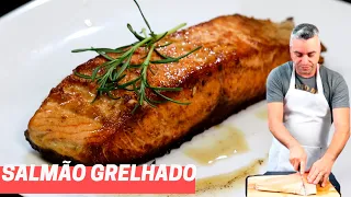 SALMÃO GRELHADO QUE EU FAÇO NA MINHA CASA | Na minha Cozinha