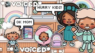 Aesthetic Family *SCHOOL MORNING ROUTINE!* 🌤📝 || 🔊 *VOICED* || Toca Boca Roleplay