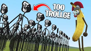 100 TROLLGE VS 1... BANANA?! (Garry's Mod)