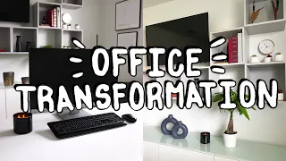 EXTREME HOME OFFICE MAKEOVER + TRANSFORMATION *modern aesthetic, minimalistic inspired