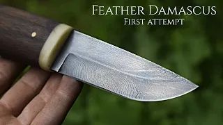 Knifemaking - Feather Damascus attempt no.1