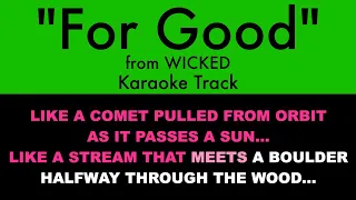 "For Good" from Wicked - Duet Karaoke Track with Lyrics on Screen