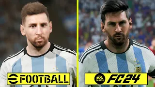EA Sports FC 24 vs eFootball 2024 PS5 Next Gen Graphics Comparison