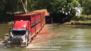 A road train (truck) at Cahill’s Crossing