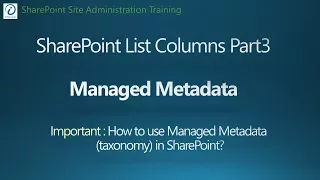 SharePoint 2016 Tutorial - Add  Managed Metadata List Columns