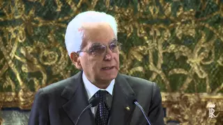 Roma - Mattarella all'incontro con  le Associazioni Combattentistiche e d'Arma (24.04.15)