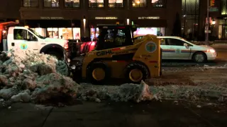 DSNY, NEW YORK CITY DEPARTMENT OF SANITATION, USING DIFFERENT EQUIPMENT WHILE CLEARING SNOW IN NYC.