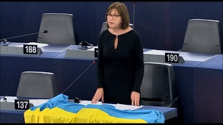 Ребекка Хармс, 14.02.2017, в Европарламенте: За Авдеевку надо усиливать санкции.