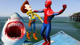Spiderman in GTA 5 VS Woody Ragdolls (Euphoria physics) episode 7