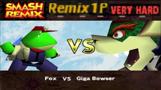 Smash Remix - Classic Mode Remix 1P Gameplay with BETA Slippy (VERY HARD)