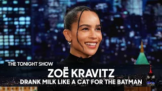 Zoë Kravitz Drank Milk like a Cat to Prepare for The Batman (Extended) | The Tonight Show