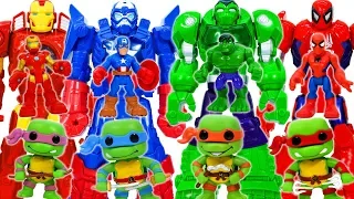 Avengers, Defeat Romeo With Mech Armors Rescue Ninja Turtles~! Hulk, Iron Man, Spider Man, Captain