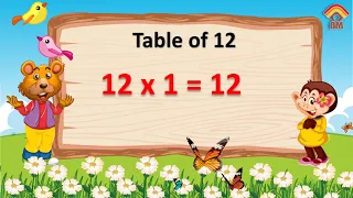 Table of 12 | Times tables | Multiplication tables | 12 ka pahada | Brain Mate | Maths tables
