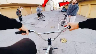 RIDING BMX IN EASTSIDE COMPTON LB GANG ZONES (BMX IN THE HOOD)