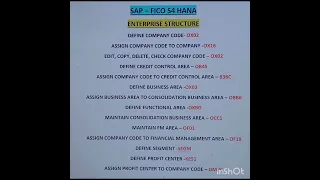 SAP FICO S4 HANA - Enterprise Structure T CODE - 01