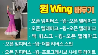 [왈츠] 윙 배우기. Wing practice. 오픈 임피터스, 윙, 오픈 텔레마크.