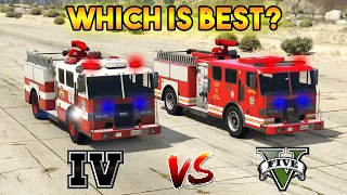 GTA 5 FIRETRUCK VS GTA 4 FIRETRUCK | WHICH IS BEST?