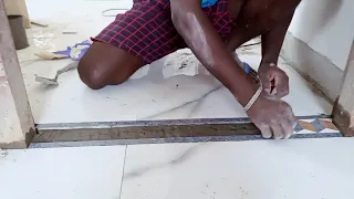 How To Make Tile Door Mat Strip Border Design [ Sri Marble ]