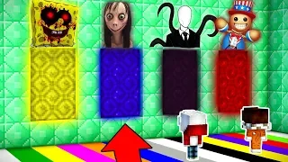 ¡NO ELIJAS LA DIMENSION EQUIVOCADA! MOMO, KICK THE BUDDY, SLENDERMAN Y BOB ESPOJA.EXE - MINECRAFT