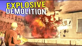 USING EXPLOSIVE CHARGES TO DEMOLISH HOUSES! All New Heavy Equipment - Demolish and Build 2018