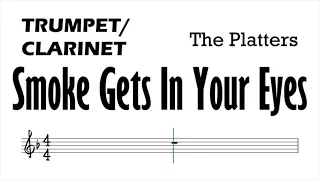 SMOKE GETS IN YOUR EYES Trumpet Clarinet Sheet Music Backing Track Play Along Partitura