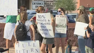 Students, parents rally outside Scottsdale school board meeting to reopen schools