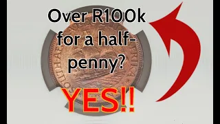 Key-dates and values of the South African half penny.