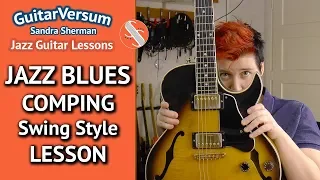 Jazz Blues in Bb Comping Swing Style - Guitar Lesson - Jazz Blues Rhythm Guitar