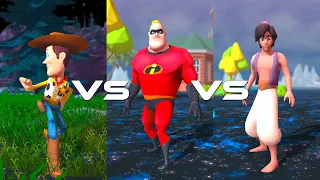 Woody Toy Story Vs Mr. Incredible Vs Aladdin a Friend Like Me MEGA DANCE BATTLE