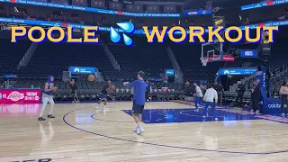 📺 Jordan Poole (+Juan Toscano-Anderson) workout/3s at Warriors pregame before Phoenix Suns